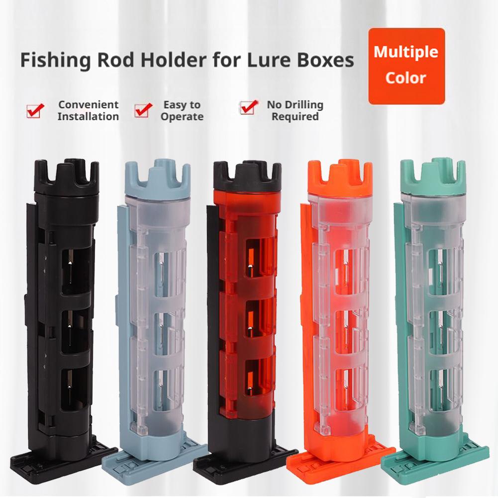 Fishing Rod Case - 釣り竿スタンド、取り外し可能なロッドホルダー、ABS製、持ち運び可能、バケツや釣り道具箱、ルアー釣り、カヤック用。