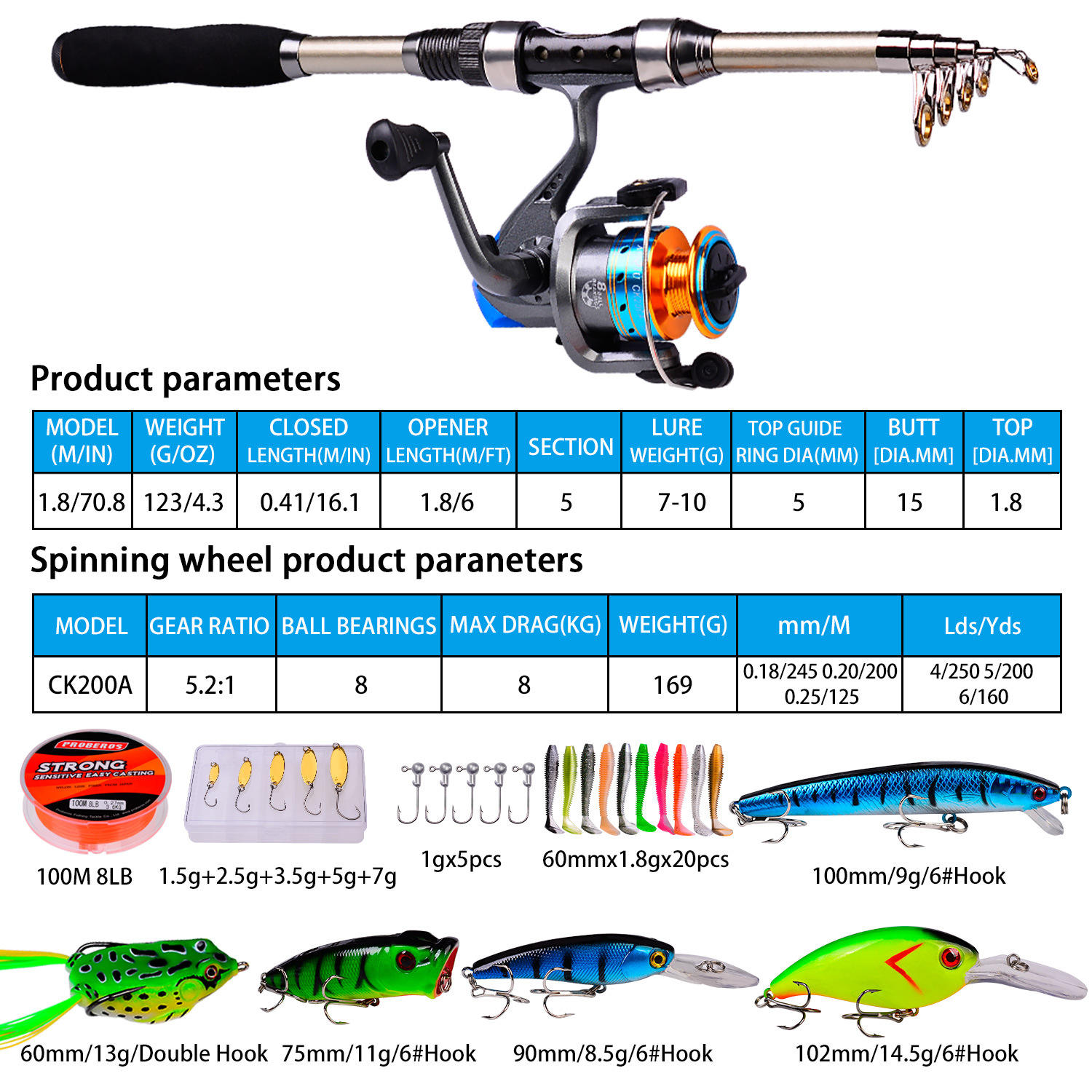 釣り竿とリールのコンボセット カーボンファイバー製伸縮式ポー - Fishing Rod Carbon Fiber のレビューと価格